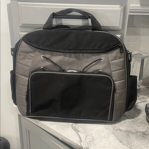 HP Vintage Two-Tone Laptop Messenger Bag - Gray & Black with Front Bungee